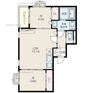 2LDK 間取り図