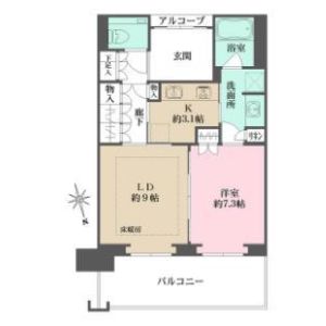 1LDK 間取り図