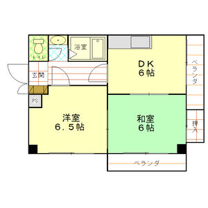 2DK 間取り図