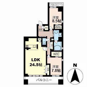 2LDK 間取り図