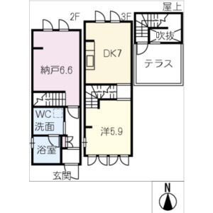 1DK 間取り図