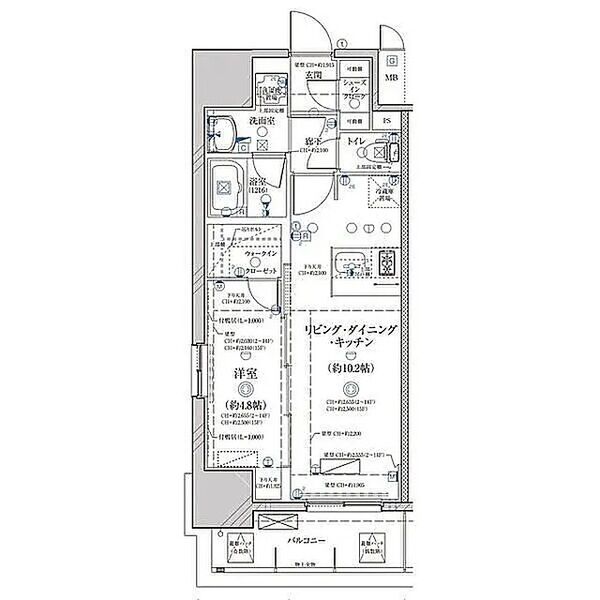 1LDK 間取り図