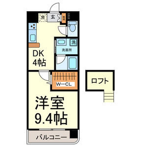 1DK 間取り図