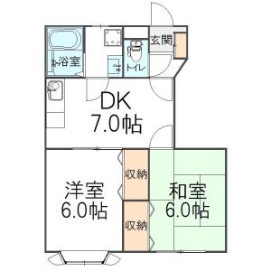 2DK 間取り図