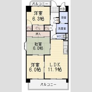 3LDK 間取り図