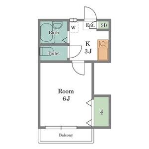 1K 間取り図
