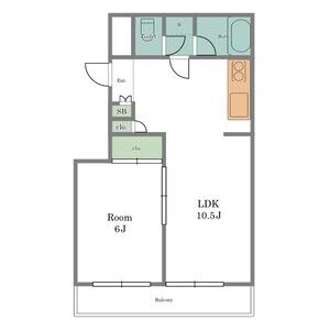 1LDK 間取り図