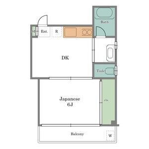 1DK 間取り図
