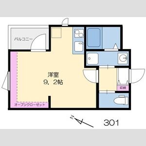 ワンルーム 間取り図