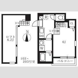 1K 間取り図