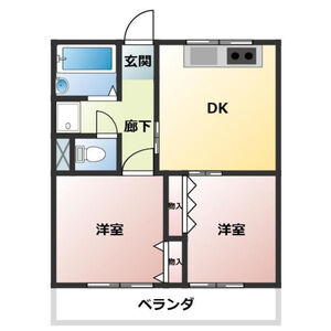 2DK 間取り図