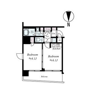 1DK 間取り図
