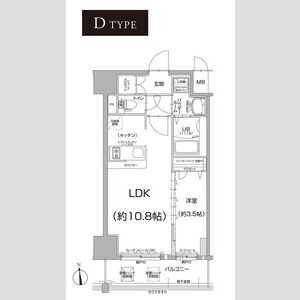 1LDK 間取り図