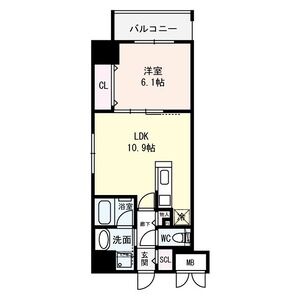 1LDK 間取り図