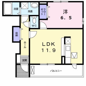 1LDK 間取り図