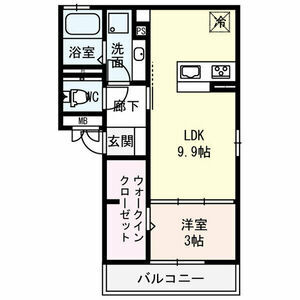 1LDK 間取り図