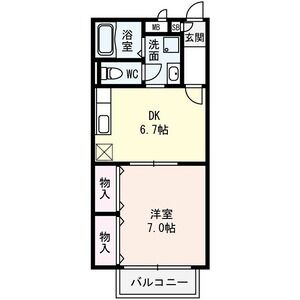 1DK 間取り図