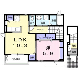 1LDK 間取り図