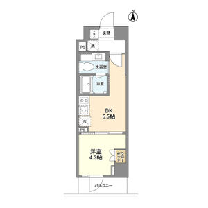 1DK 間取り図