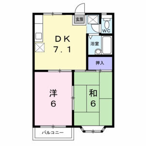 2DK 間取り図