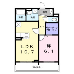 1LDK 間取り図
