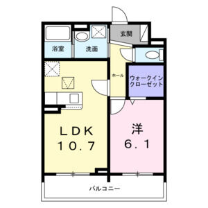 1LDK 間取り図