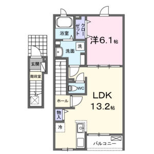 1LDK 間取り図