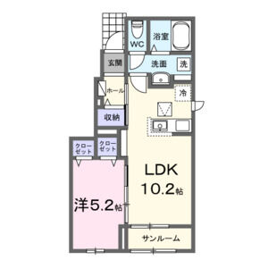 1LDK 間取り図