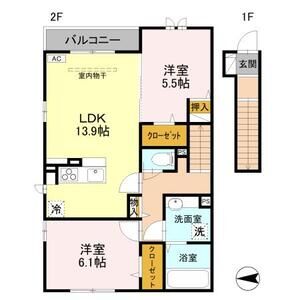 2LDK 間取り図