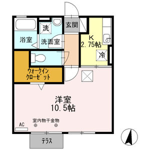 1K 間取り図