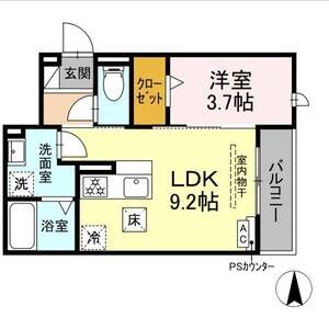 1LDK 間取り図
