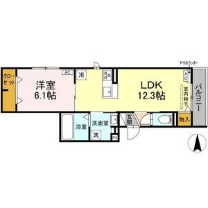 1LDK 間取り図