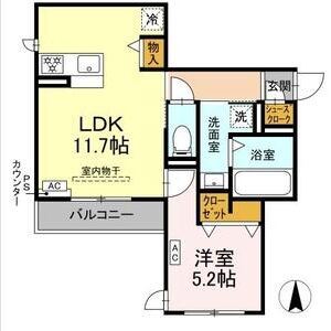 1LDK 間取り図
