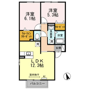 2LDK 間取り図
