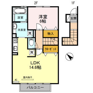 1LDK 間取り図