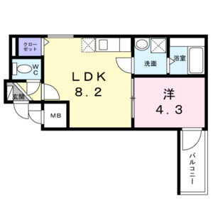 1LDK 間取り図