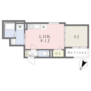1LDK 間取り図
