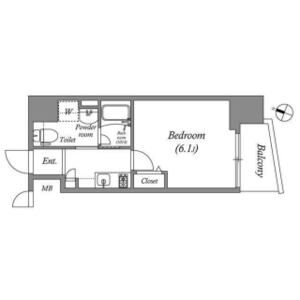 1K 間取り図