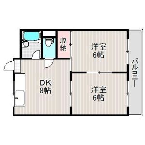 2DK 間取り図