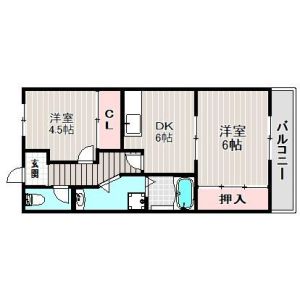 2DK 間取り図