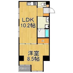 1LDK 間取り図