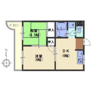 2DK 間取り図