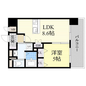1DK 間取り図