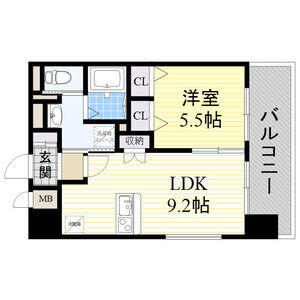1DK 間取り図