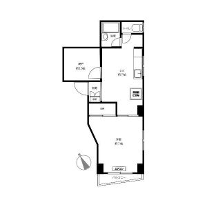 1DK 間取り図