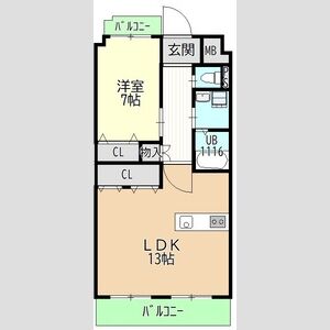 1LDK 間取り図