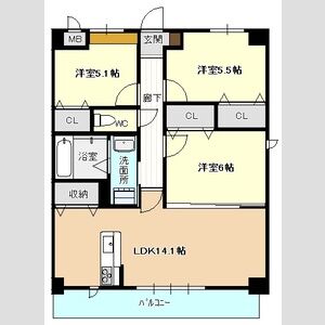 3LDK 間取り図