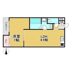 1LDK 間取り図