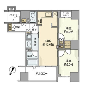 2LDK 間取り図