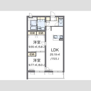 2LDK 間取り図